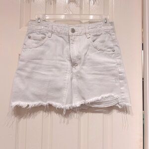 ZARA White Denim Mini Skirt